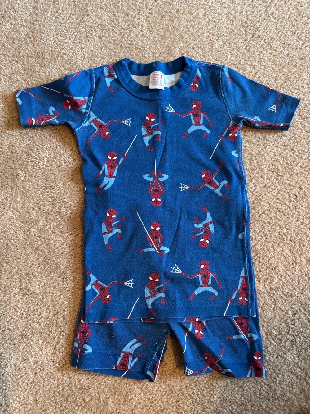 Hanna Andersson Blue Spider-Man Short Sleeve Pajama Set